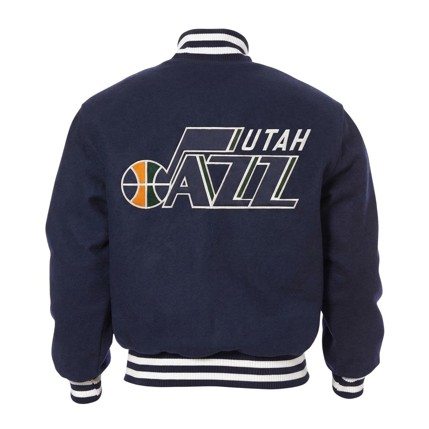NBA Men's Utah Jazz Navy Blue Varsity Jacket (Back)