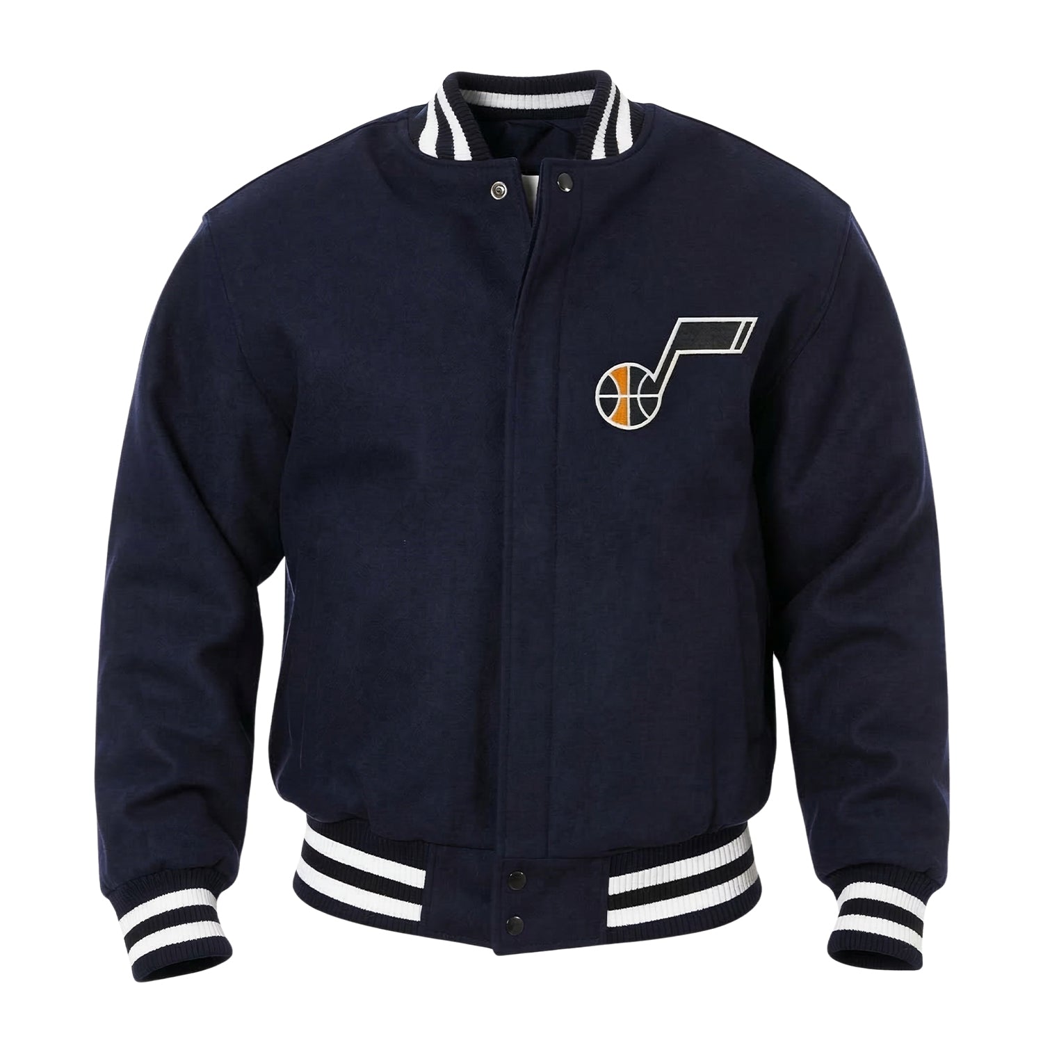 NBA Men's Utah Jazz Navy Blue Wool Varsity Jacket