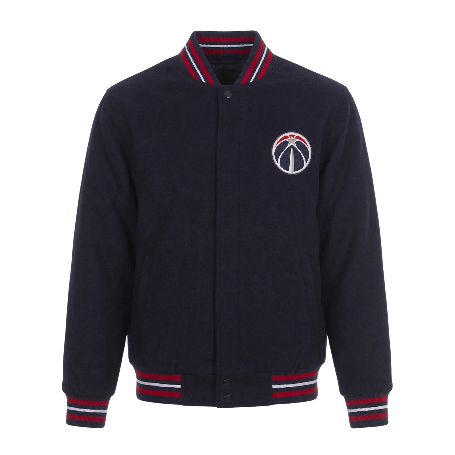 NBA Men's Washington Wizards Navy Blue Wool Varsity Jacket