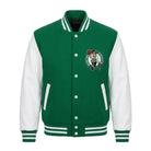 NBA Women's Boston Celtics Green and White Varsity Jacket