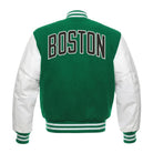 NBA Women's Boston Celtics Green and White Varsity Jacket (Back)