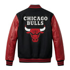 NBA Women's Chicago Bulls Red and Black Varsity Jacket (Back)