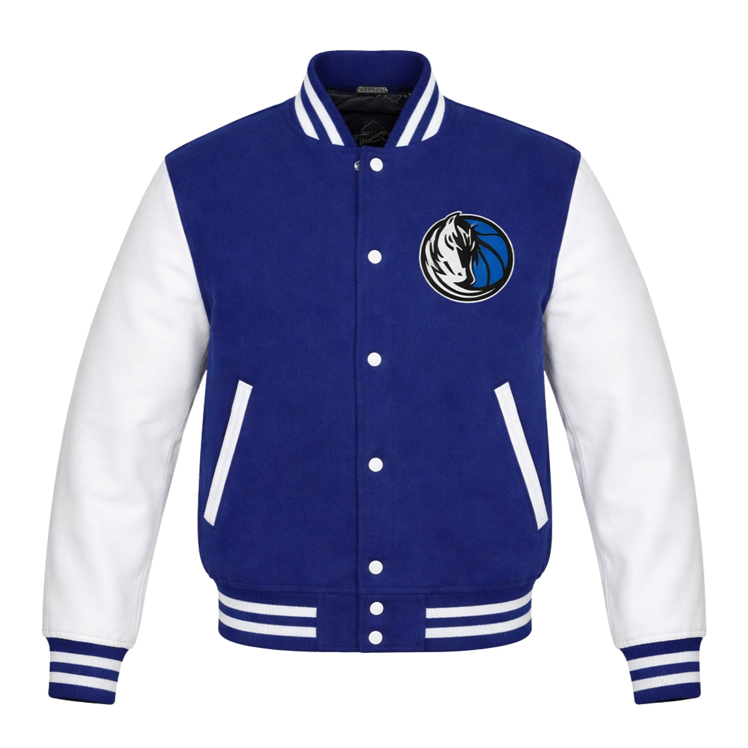 NBA Women's Dallas Mavericks Blue and White Varsity Jacket
