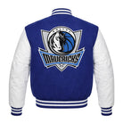 NBA Women's Dallas Mavericks Blue and White Varsity Jacket (Back)