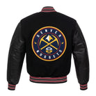 NBA Women's Denver Nuggets Black Varsity Jacket (Back)