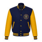 NBA Women's Denver Nuggets Navy Blue and Yellow Varsity Jacket