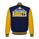 NBA Women's Denver Nuggets Navy Blue and Yellow Varsity Jacket (Back)