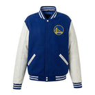 NBA Women's Golden State Warriors Royal Blue and White Varsity Jacket