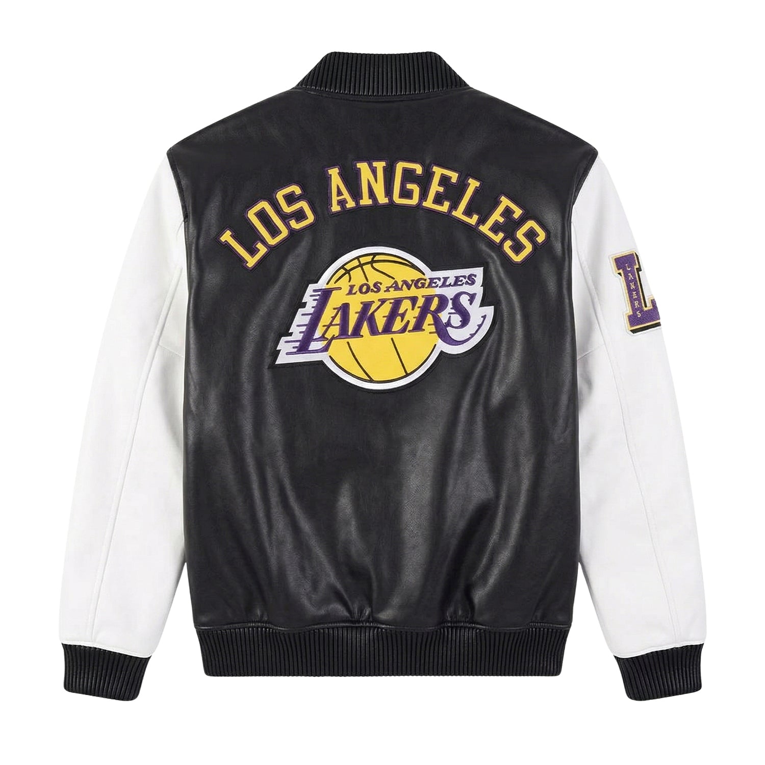 NBA Women's Los Angeles Lakers Black & White Varsity Jacket (Back)