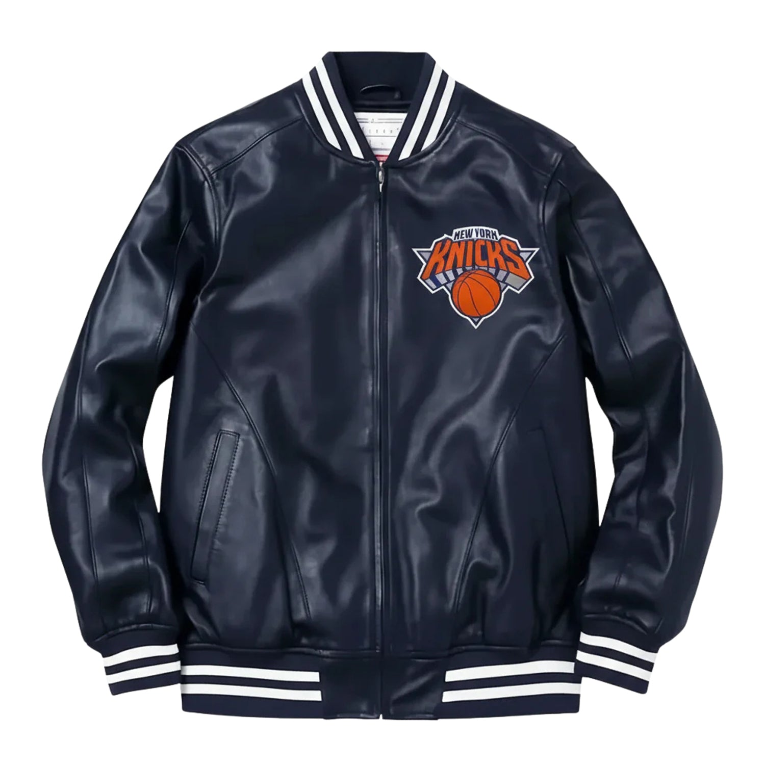 NBA Women's New York Knicks Navy Blue Varsity Jacket