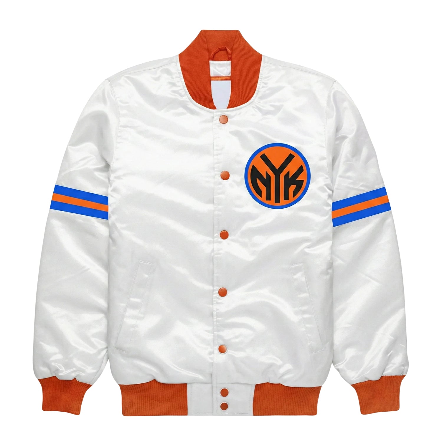 NBA Women's New York Knicks White Varsity Jacket