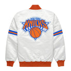 NBA Women's New York Knicks White Varsity Jacket (Back)