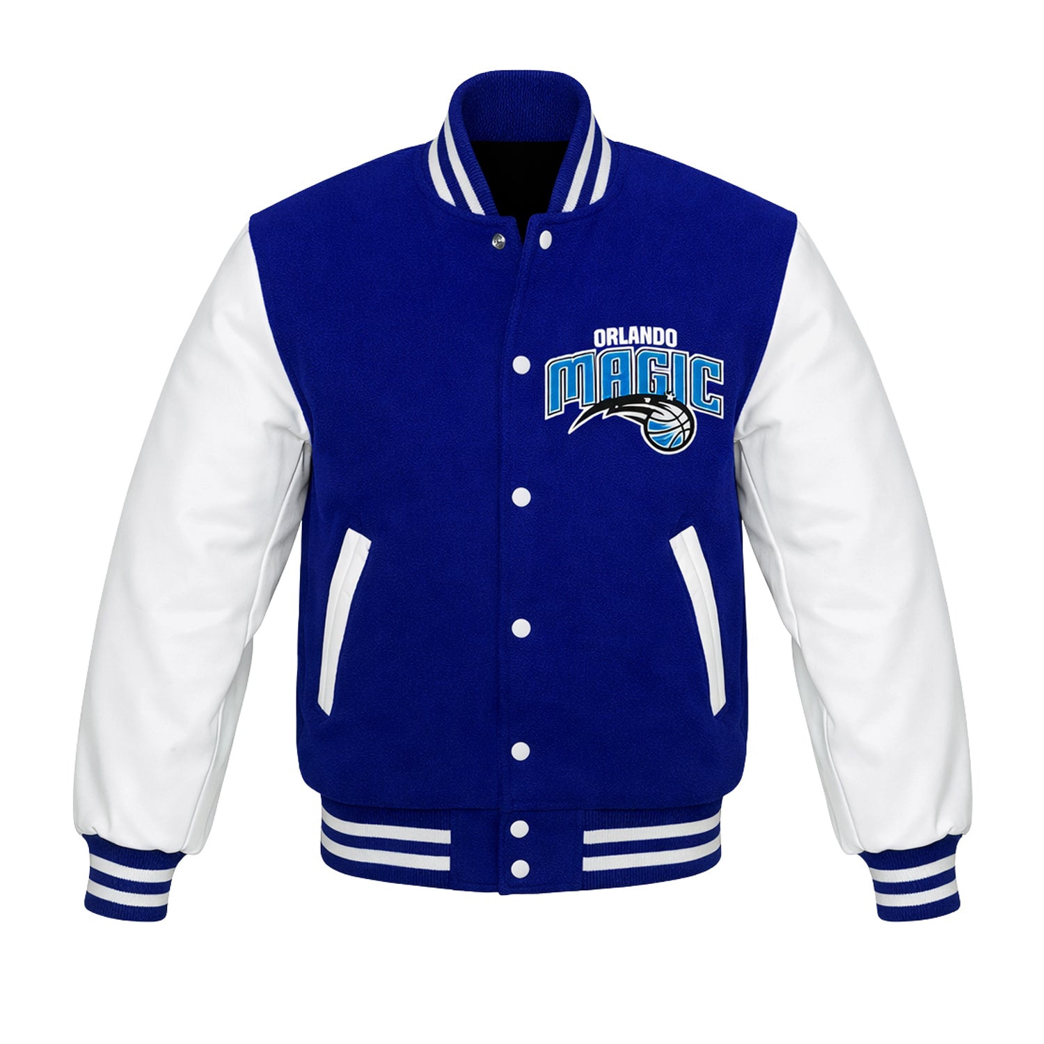 NBA Women's Orlando Magic Blue and White Varsity Jacket