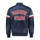 NBA Women's Washington Wizards Navy Blue Satin Varsity Jacket (Back)