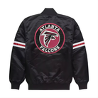 NFL Men's Atlanta Falcons Black Satin Varsity Jacket (Back)