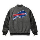 NFL Men's Buffalo Bills Charcoal Black Varsity Jacket (Back)