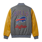 NFL Men's Buffalo Bills Grey Brown Varsity Jacket (Back)