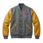 NFL Men's Buffalo Bills Grey Brown Varsity Jacket