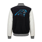 NFL Men's Carolina Panthers Black & White Varsity Jacket (Back)