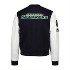 NFL Men's Carolina Panthers Navy Blue & White Varsity Jacket (Back)