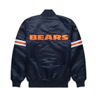 NFL Men's Chicago Bears Navy Blue Satin Varsity Jacket (Back)