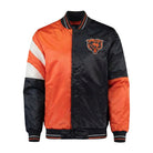 NFL Men's Chicago Bears Orange & Black Satin Varsity Jacket