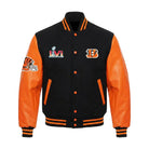 NFL Men's Cincinnati Bengals Black Orange Varsity Jacket