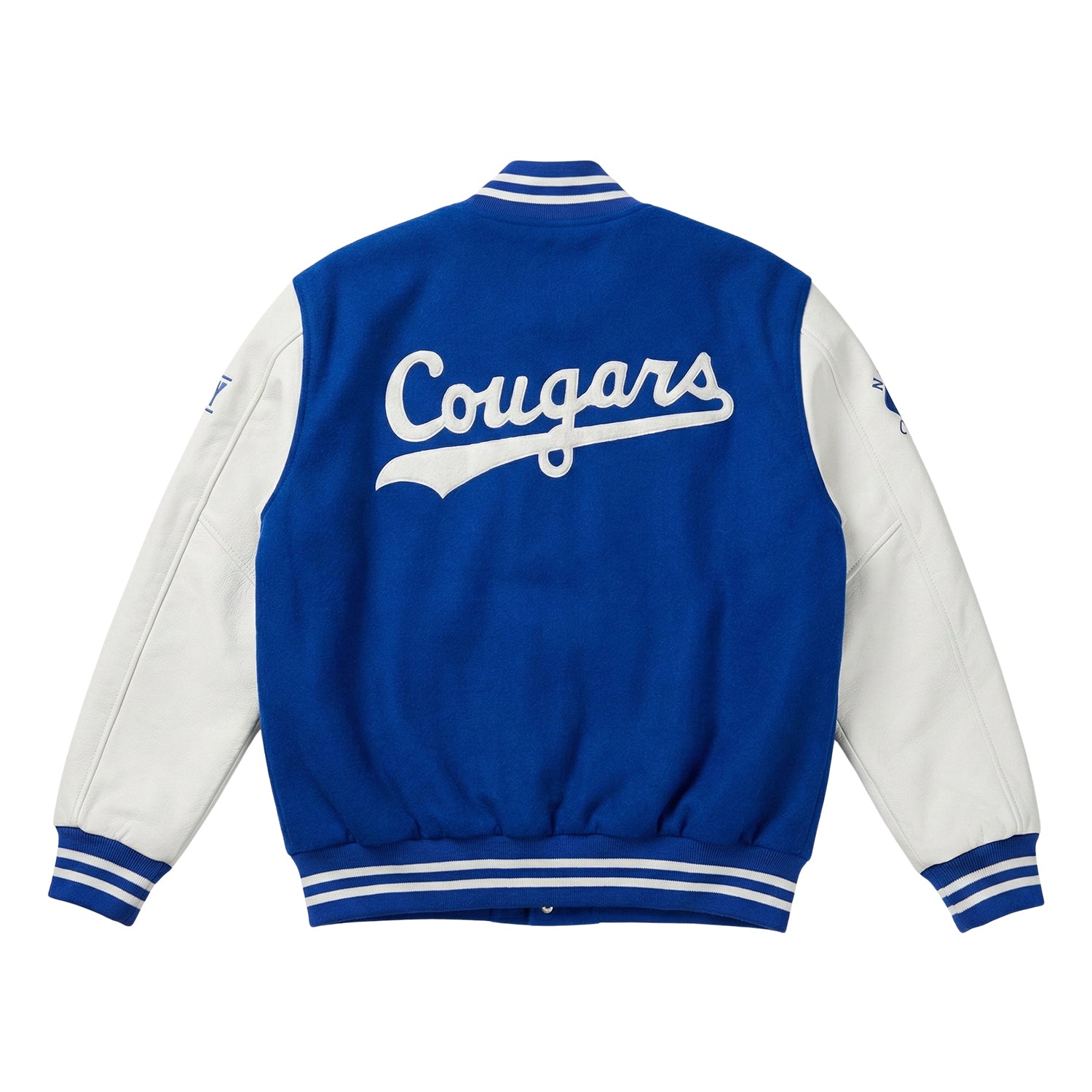 NFL Men's Cougars Blue and White Varsity Jacket (Black)