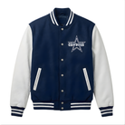 NFL Men's Dallas Cowboys Blue and White Varsity Jacket 