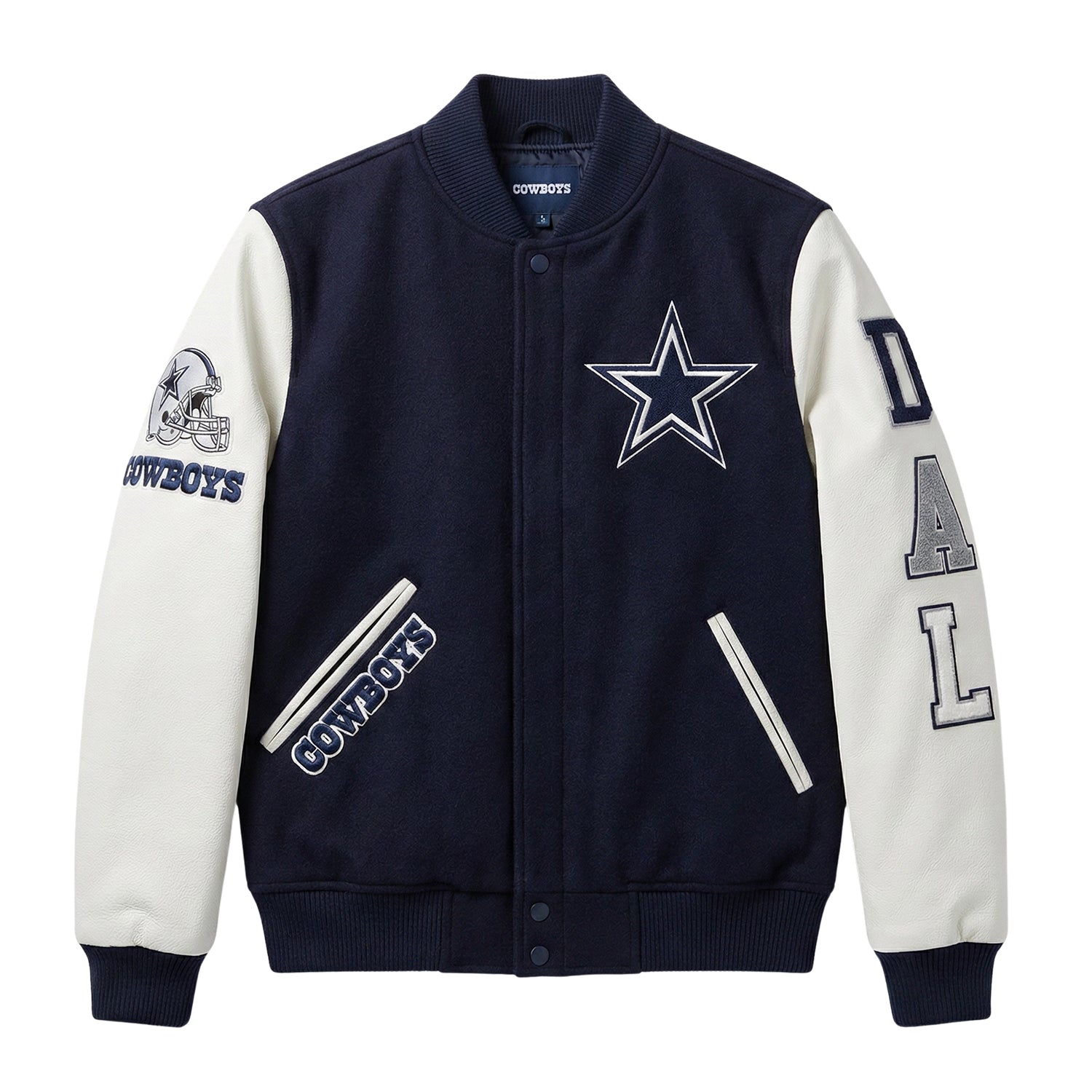 NFL Men's Dallas Cowboys Navy & White Varsity Jacket