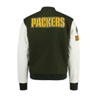 NFL Men's Green Bay Packers Green White Varsity Jacket (Back)