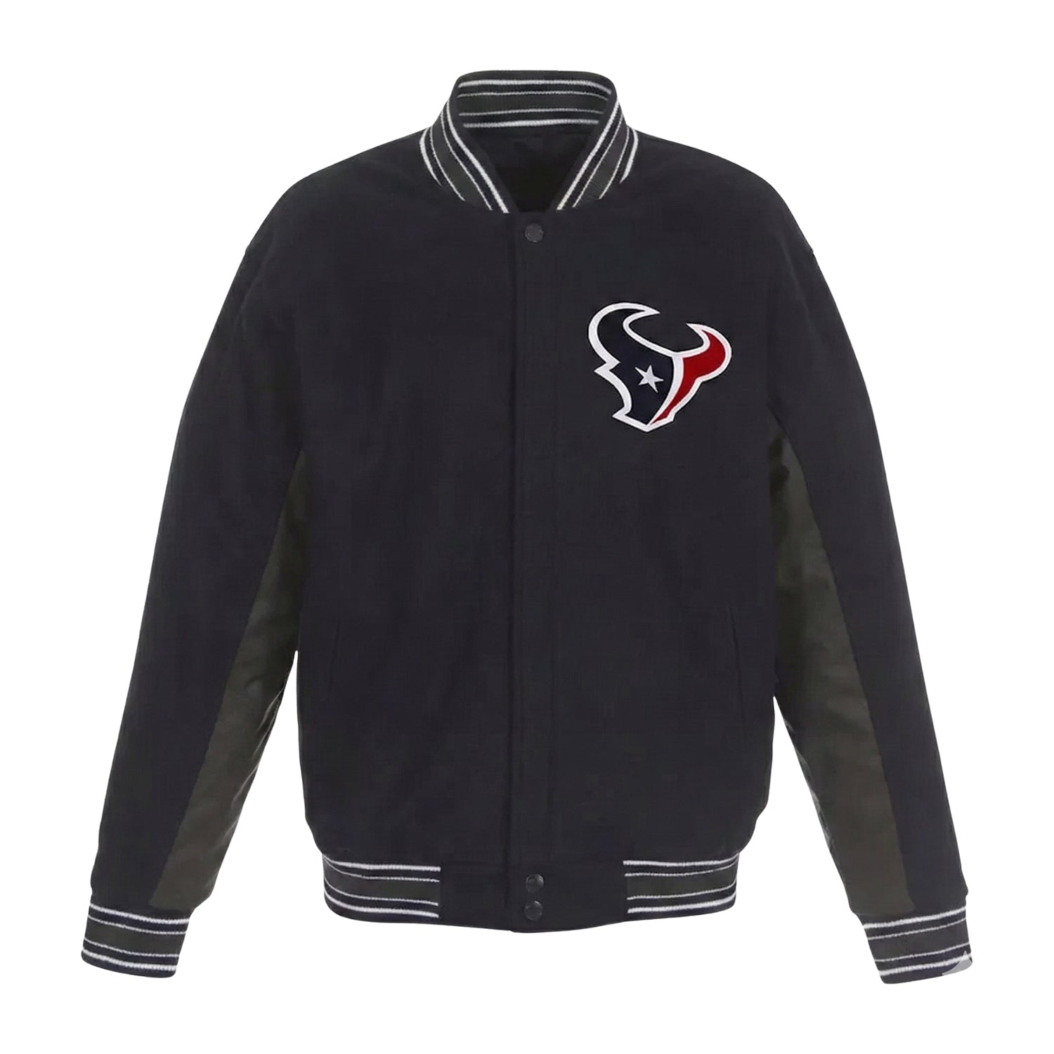 NFL Men's Houston Texans Charcoal Navy Varsity Jacket 