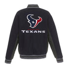 NFL Men's Houston Texans Charcoal Navy Varsity Jacket (Black)