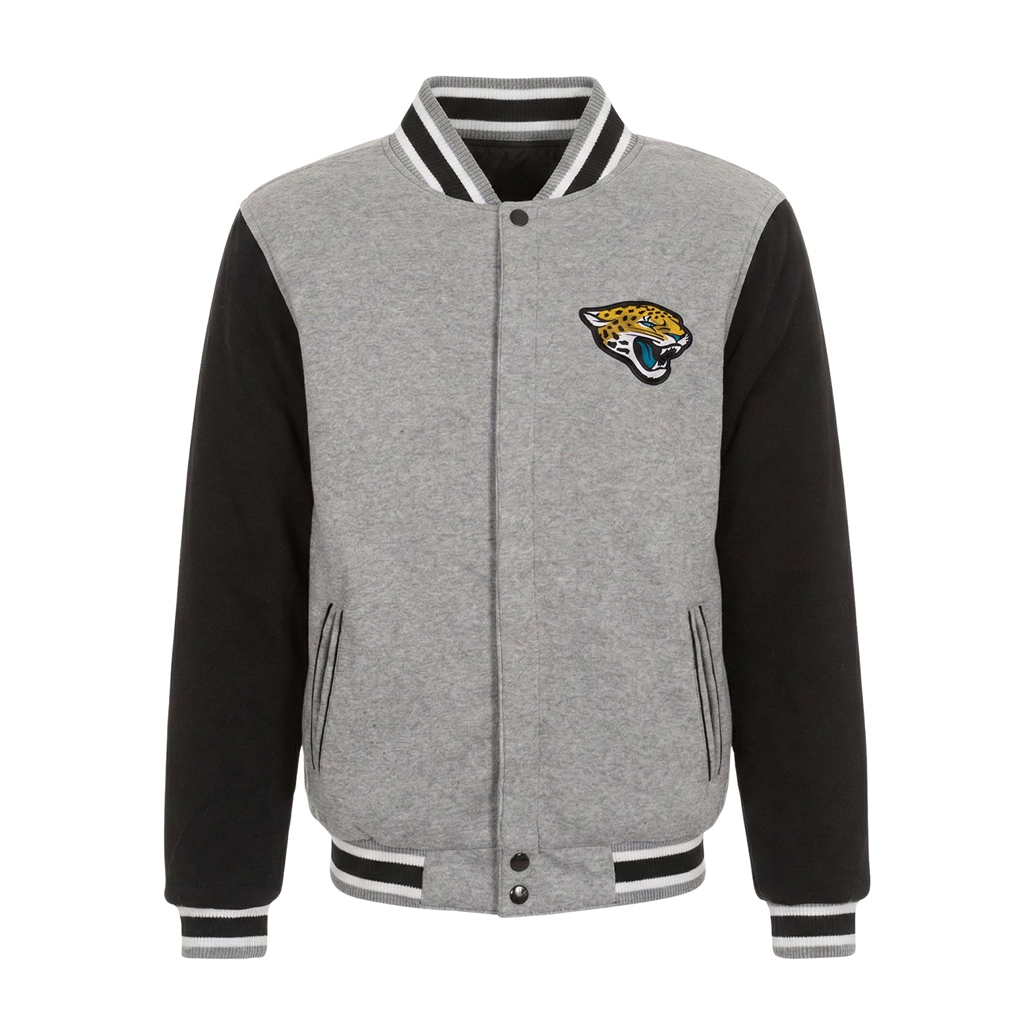NFL Men's Jacksonville Jaguars Gray & Black Varsity Jacket 