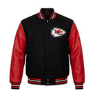 NFL Men's Kansas City Chiefs Black and Red Varsity Jacket 