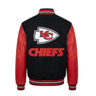NFL Men's Kansas City Chiefs Black and Red Varsity Jacket (Back)