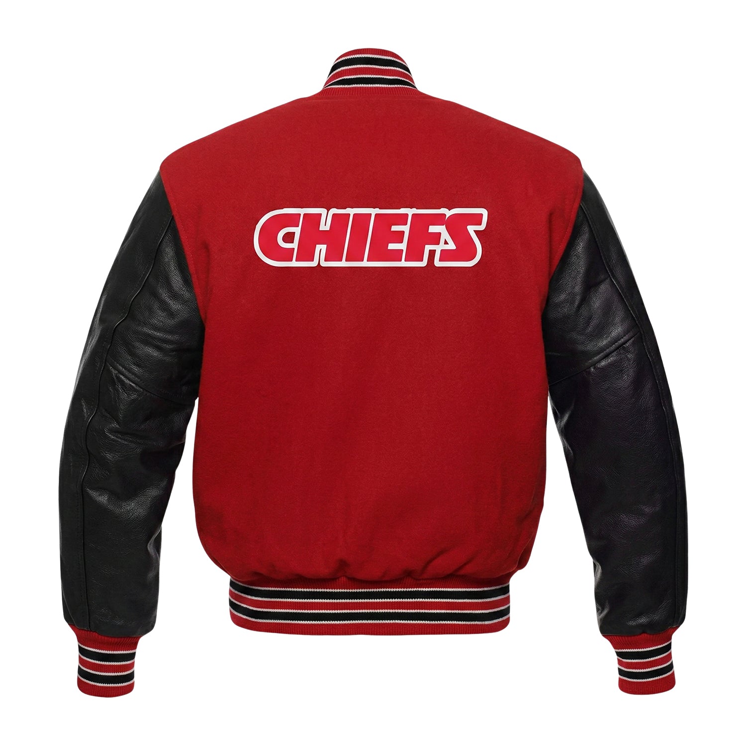 NFL Men's Kansas City Chiefs Red & Black Varsity Jacket (Back)