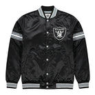 NFL Men's Las Vegas Raiders Black Satin Varsity Jacket
