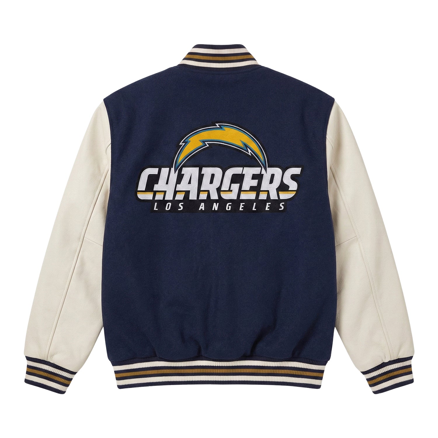 NFL Men's Los Angeles Chargers Navy & White Varsity Jacket (Black)
