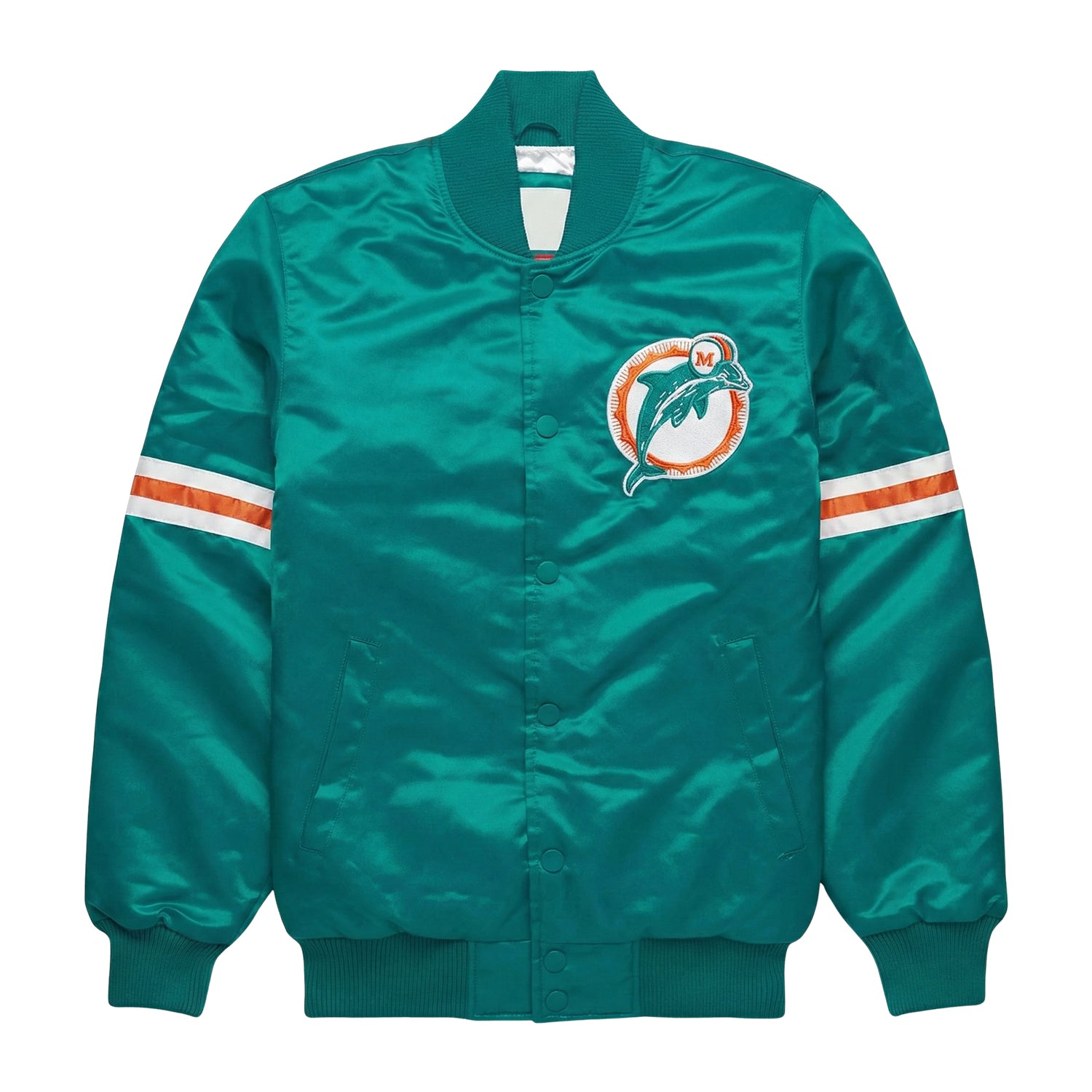 NFL Men's Miami Dolphins Turquoise Varsity Jacket