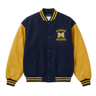 NFL Men's Michigan Wolverines Navy Yellow Varsity Jacket