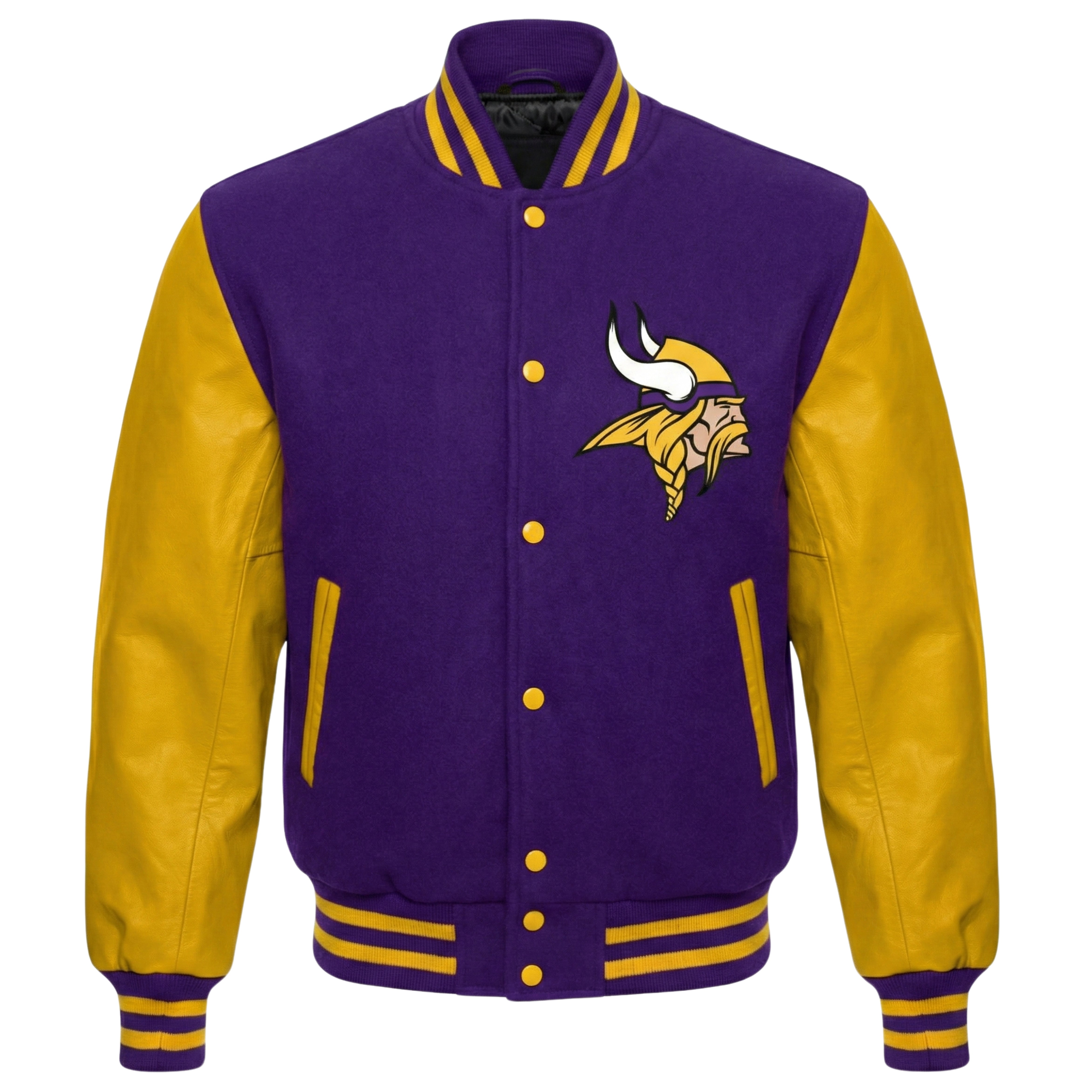 NFL Men's Minnesota Vikings Purple & Yellow Varsity Jacket