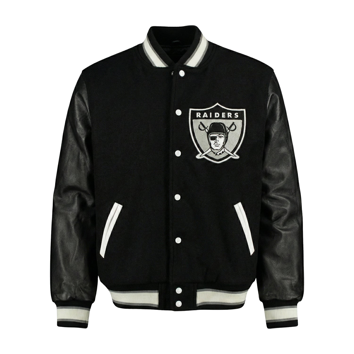 NFL Men's Oakland Las Vegas Raiders Black Varsity Jacket