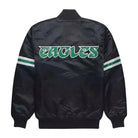 NFL Men's Philadelphia Eagles Black Satin Varsity Jacket (Back)