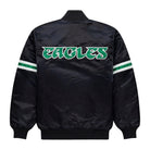 NFL Men's Philadelphia Eagles Black Satin Varsity Jacket (Back)