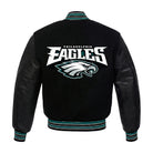 NFL Men's Philadelphia Eagles Black Wool Varsity Jacket (Back)