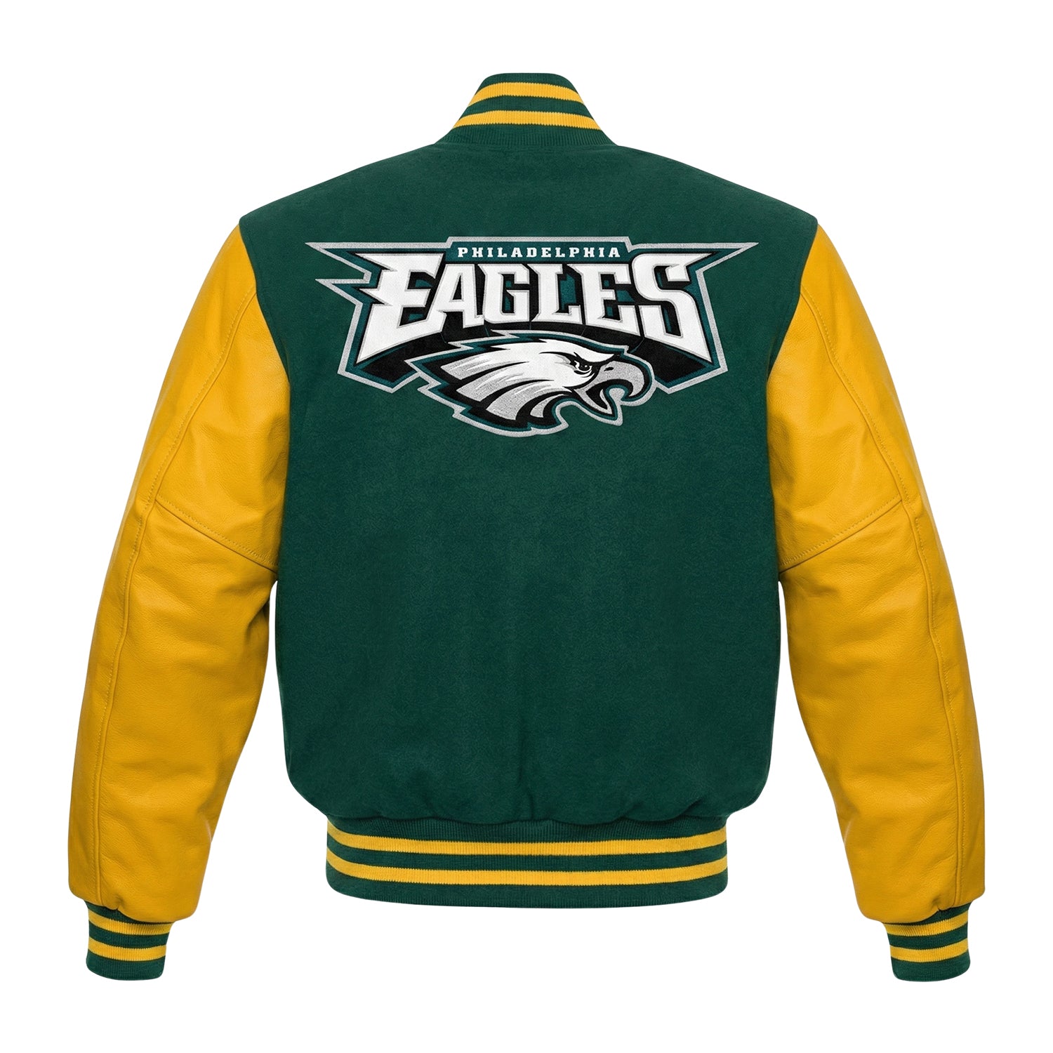 NFL Men's Philadelphia Eagles Green Varsity Jacket (Back)