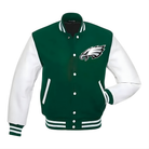 NFL Men's Philadelphia Eagles Green & White Varsity Jacket