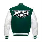 NFL Men's Philadelphia Eagles Green & White Varsity Jacket (Back)