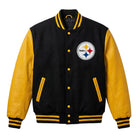 NFL Men's Pittsburgh Steelers Black Yellow Varsity Jacket